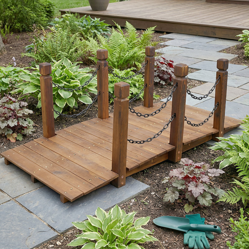j*5様 forestnine ブリッジングプレート bridging plat Livego Wooden Arc Garden Bridge, Sturdy 5FT Pond Footbridge With